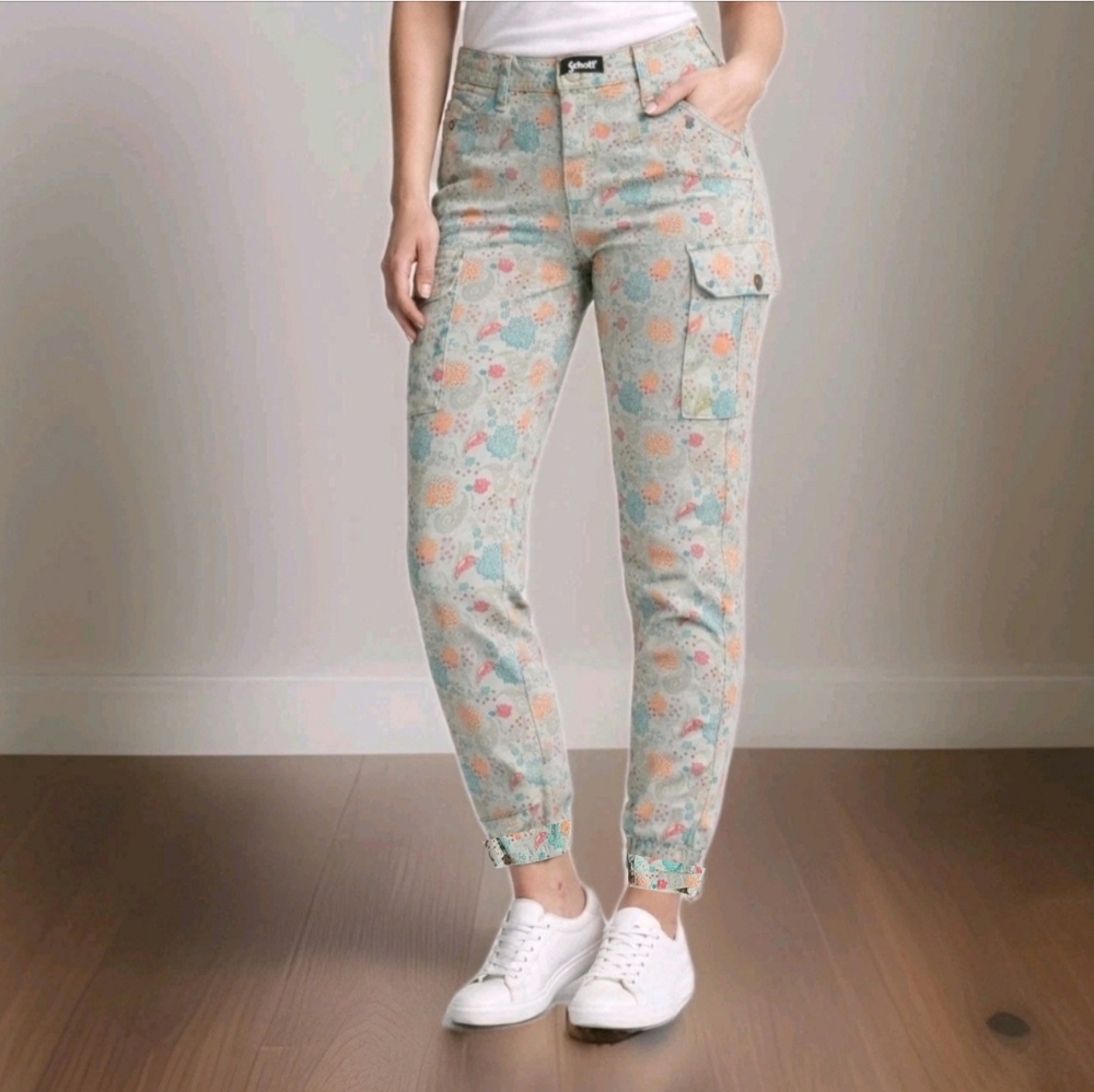 Schott Women's Floral Utility Style Cargo Pants Size 36/S